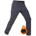 thumbnail image 1 of Hiauspor Men's Fleece Lined Water Repellent Outdoor Breathable Warm Hiking Pants Gray XL, 1 of 7