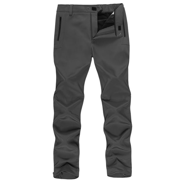 Hiauspor Men's Fleece Lined Waterproof Snow Ski Hiking Pants Winter