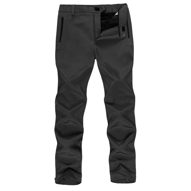 BALEAF Women's Fleece Lined Water Resistant Leggings High Waisted Thermal Running Tights Winter Hiking Sports Trousers Pockets Dark Gray M