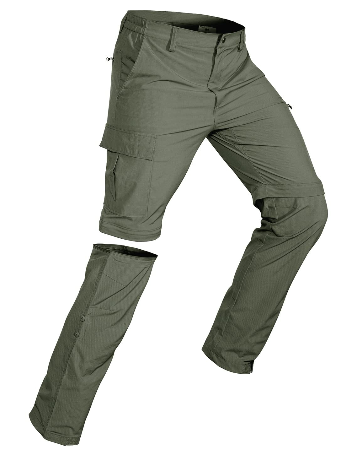 Hiauspor Men's Convertible Hiking Pants Outdoor Quick Dry Zip Off Pants  Grey Sizes S-3XL
