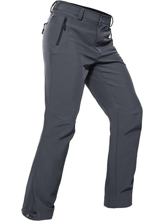 Men Stretch Cargo Pants with Sherpa Fleece Lined Multi Pockets Straight Leg  Work Outdoors Hiking Trousers 