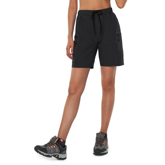 Hiauspor Womens Cargo Shorts with 4 Pockets, Casual Bermuda Shorts for Hiking Outdoors, Sizes S-2XL