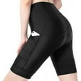 thumbnail image 1 of Hiauspor Womens Padded Bike Shorts High Waisted Pad Bicycle Cycling Shorts With Pocket, 1 of 6