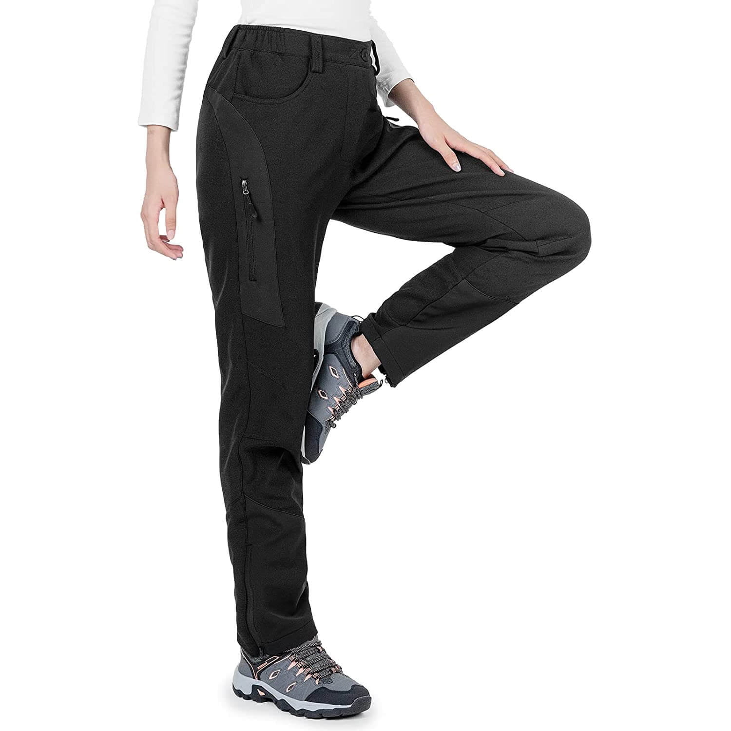 Hiauspor Womens Water Resistant Windproof Fleece Lined Snow Pants for