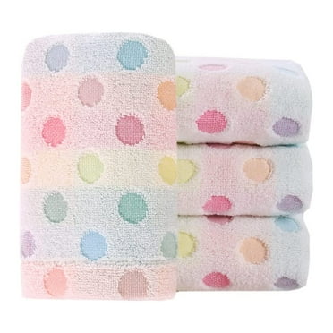 Hibalala 100% Cotton Hand Towels Colorful Polka Dot Pattern Soft Absorbent Towel 35*75CM Set of 4
