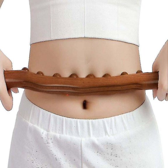 Hibalala New 8 Beads Gua Sha Massage Stick Carbonized Wood Back Body Meridian Scrapping Therapy Wand Muscle Relaxing Acupuncture Massager