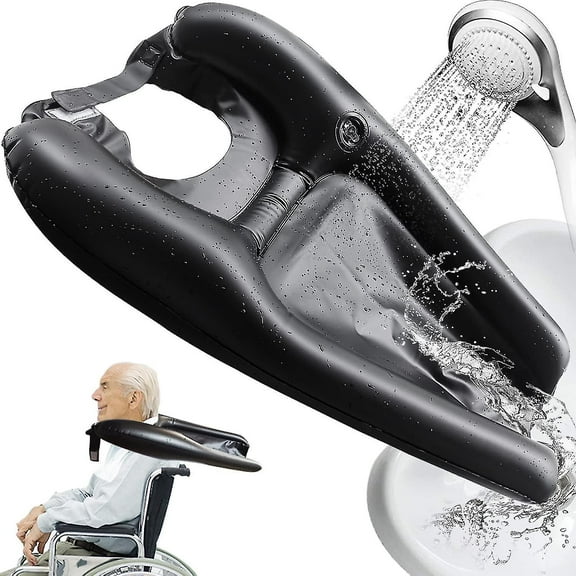 Hibalala Portable Shampoo Bowl Sink Hair Washing Tray Handicapped Bedridden Seniors-Colorblack