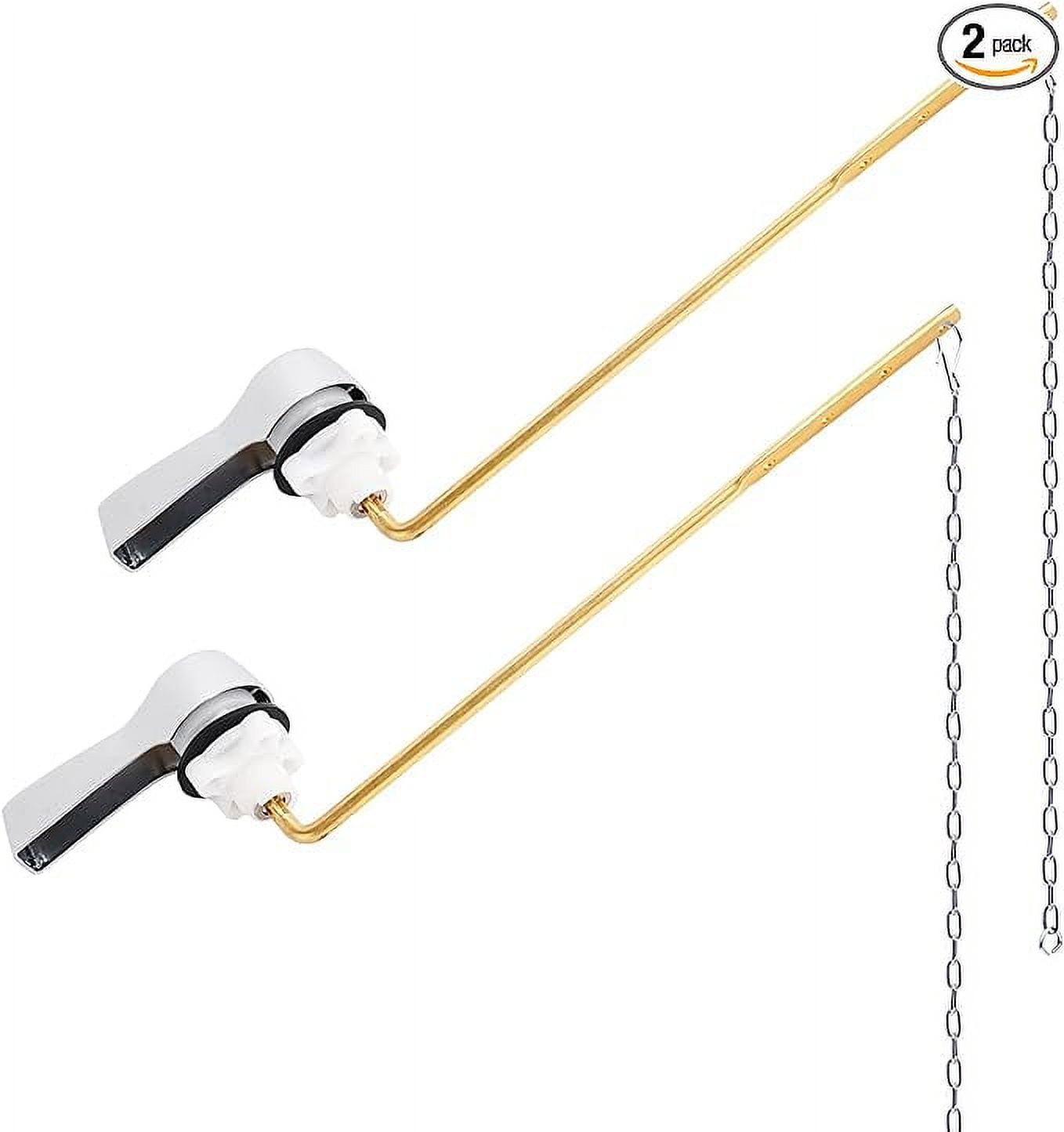 Hibbent 2 Pack Universal Front Mount Toilet Handle Tank Flush Lever Replacement Handle with 2