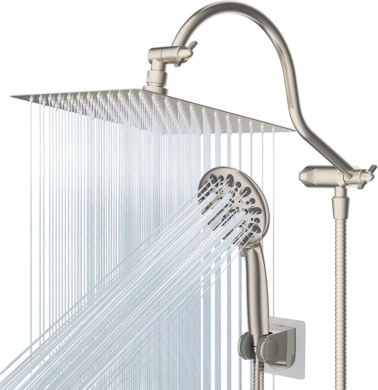 Hibbent All Metal Shower Head, 10'' High Pressure Rainfall Shower Head