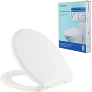 Hibbent Premium One Click Round Toilet Seat with Cover (Round) - White Color