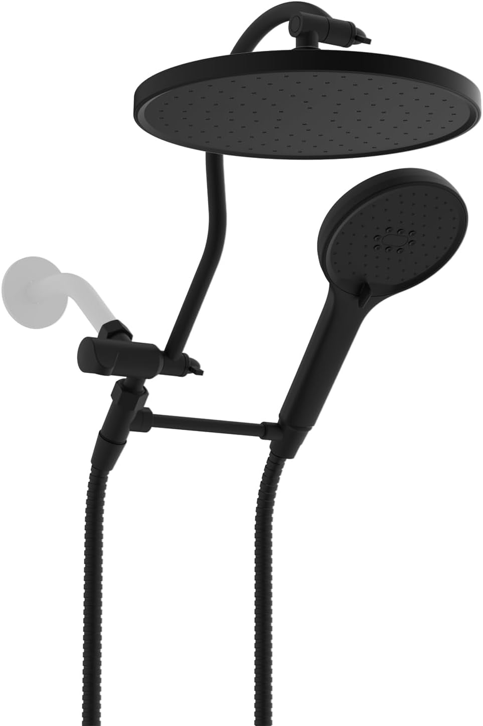 Matte Black 10'' High Pressure Rainfall Shower Head with Hand Sprayer