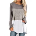thumbnail image 1 of Hibeli Women Causal Contrast Color Tunic Tops Round Neck Long Sleeves Color Block Tunic Top Shirt, 1 of 2