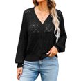 thumbnail image 1 of Hibeli Women Crochet Cut Out Cardigan Button Down Long Sleeve Crop Knit Cardigan, 1 of 5