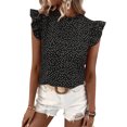 thumbnail image 1 of Hibeli Women Dot Print Sleeveless Ruffle Collar Pullover Top, 1 of 7