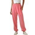 thumbnail image 1 of Hibeli Women Elastic Waist Pockets Sweatpants Solid Color Athletic Jogger Pants, 1 of 7