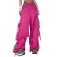 thumbnail image 1 of Hibeli Women High Waisted Ankle-Tied Trouser Pockets Drawstring Cargo Pants, 1 of 4