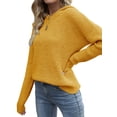 thumbnail image 1 of Hibeli Women Hooded Knit Sweater Long Sleeve Solid Color Pullover, 1 of 6