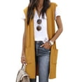 thumbnail image 1 of Hibeli Women Ribbed Pocket Patchwork Open Front Sleeveless Casual Cardigans, 1 of 2