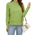 thumbnail image 1 of Hibeli Women Ruffle Trim Mock Neck Long Sleeve Ribbed Edge Knitted Sweaters, 1 of 7
