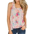 thumbnail image 1 of Hibeli Women Sleeveless Floral Print U Neck Zip-up Back Swing Summer Tunic Tank Tops, 1 of 8