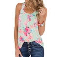 thumbnail image 1 of Hibeli Women Sleeveless Floral Print U Neck Zip-up Back Swing Summer Tunic Tank Tops, 1 of 8