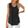 thumbnail image 1 of Hibeli Women's Scoop Neck Sleeveless Pleated Front Solid Color Tank Top, 1 of 7