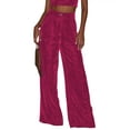 thumbnail image 1 of Hibeli Women's Velvet High Waist Solid Color Wide-Leg Pants, 1 of 4