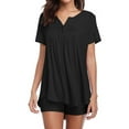 thumbnail image 1 of Hibeli Womens Summer Pajama Sets 2 Piece Cozy Short Sleeve Lounge Soft Sleepwear Set, 1 of 7
