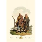 Hibernian Male and Female Costume-Fine Art Canvas Print 20 x 30