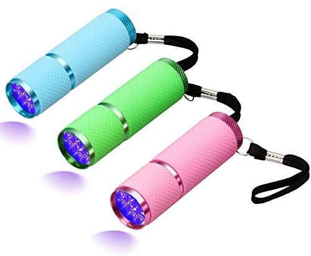Hibibud 3 Pack UV Flashlights 395nm Mini Gel Nail Curing Lamp Nail