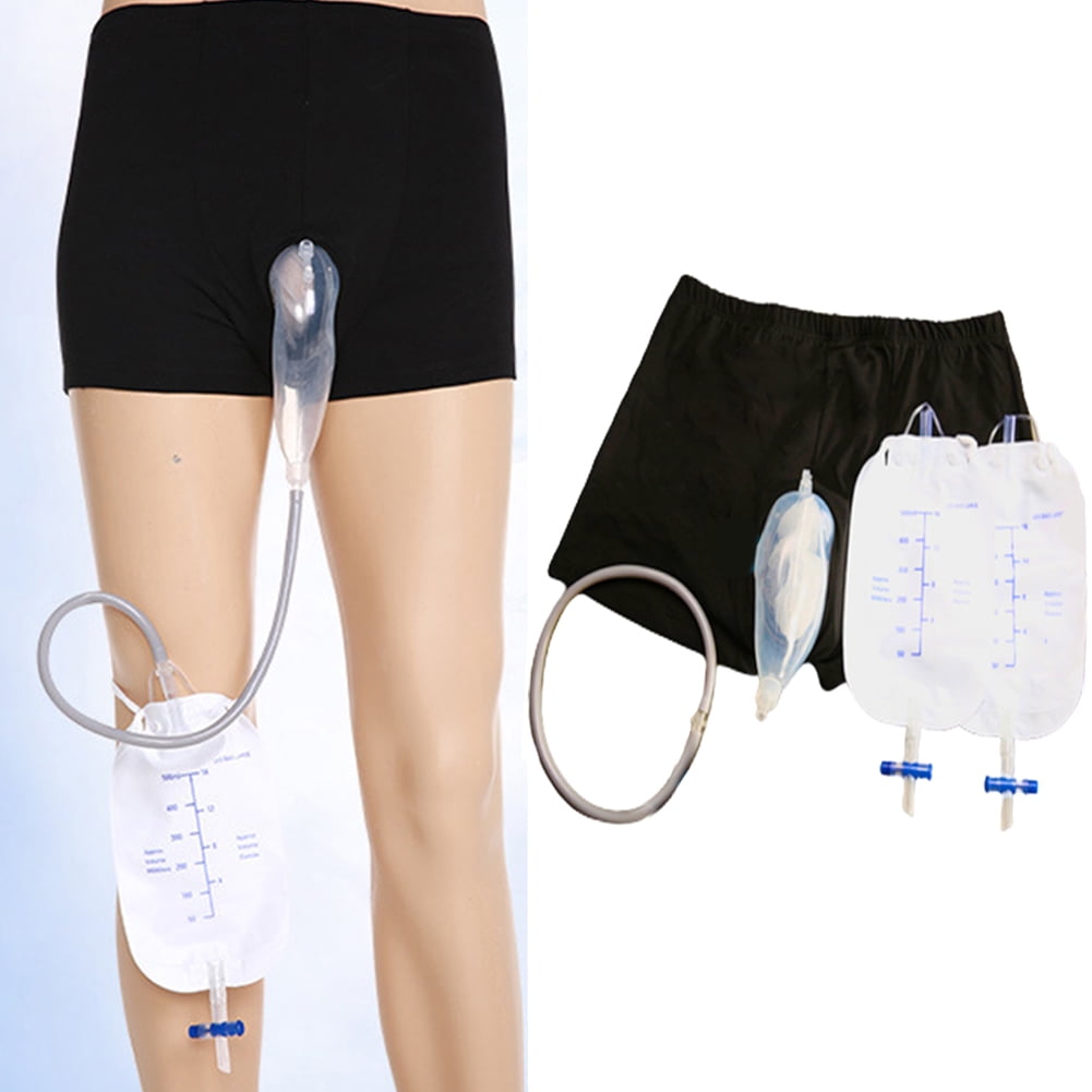 Manunclaims Male Urinal Bag Pee Bag Portable Wearable Reusable Shorts Underwear Men's Urinal Elastic Waistband Toilet Elastic Waistband Urine Replacement Collector