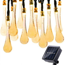 Sunnydaze 30-count White Water Drop LED Solar Powered String Lights - 20-foot Sunnydaze 30-count White Water Drop LED Solar Powered String Lights - 20-foot