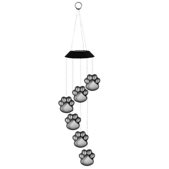 Hibibud Solar Wind Chimes for Outside,Solar-Powered Light Solar Wind Chimes,Eco-Friendly Design Mobile Hanging Lights,Black