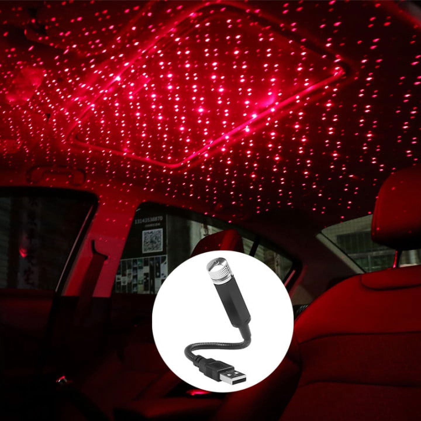 Hibibud USB Car Atmosphere LED Light, Car Interior Ceiling Light with
