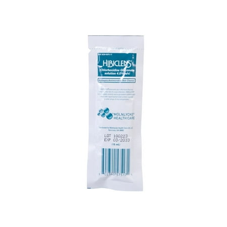 Hibiclens Antimicrobial/Antiseptic Skin Cleanser 15 mL Individual Packet| Skin Cleansing Wound Wash | Chlorhexidine Solution 4% | Antibacterial Body Soap | Chg Soap for Surgery | Wound Cleaner