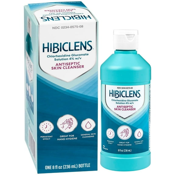 Hibiclens Antiseptic Skin Cleanser & Hand Soap for Home & Hospital - Fast-Acting & Long-Lasting Protection from Germs, Antibacterial & Antimicrobial Effect - 4% CHG For Surgery - 8 oz Pack of 12