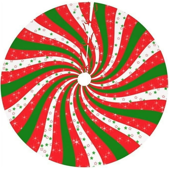 Hibiscsu 35.4 Inch Christmas Print Christmas Tree Skirt Holiday Party Christmas Tree Decoration Bottom Tree Skirt Christmas Tree Circle
