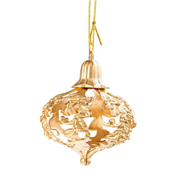 Hibiscsu Christmas Cutout Wire Balls, Gold Glitter Christmas Tree Decoration Hanging Balls Decoration Window Decoration Set (4 pcs)