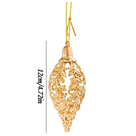 Hibiscsu Christmas Cutout Wire Balls, Gold Glitter Christmas Tree Decoration Hanging Balls Decoration Window Decoration Set (4 pcs)