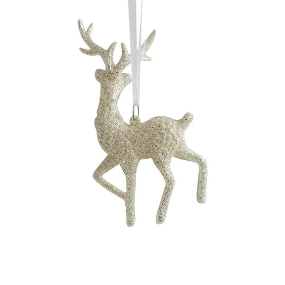 Hibiscsu Hanging Reindeer Ornament Crystal Pvc Holiday Reindeer Figurines Deer Clear Christmas Ornaments for Christmas Tree Indoor Home Decoration