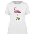 thumbnail image 1 of Hibiscus And Watercolor Flamingo T-Shirt Women -Image by Shutterstock, Female Large, 1 of 2