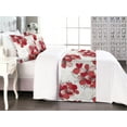 thumbnail image 1 of Hibiscus Bed Runner Set, Tropical Inspired Flowers Boho Sketch Style Exotic Jungle Floral Pattern, Decorative Bedding Scarf & 2 Pillow Shams for Hotels Homes, King, Dark Pink Pale Pink, by Ambesonne, 1 of 3