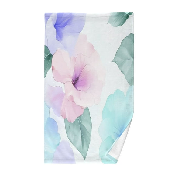 Hibiscus Blooms Soft 100% Cotton Towel, High Absorbency, Single Pack, 16" x 28"