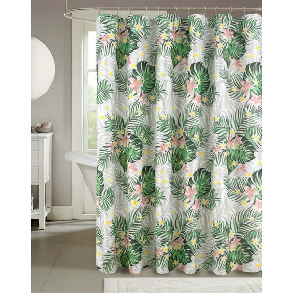 Hibiscus Cedar Floral Shower Curtain