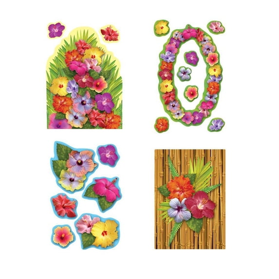 Hibiscus Cutouts Party Accessory (1 Count) (18/pkg) Pkg/12