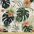 thumbnail image 1 of Ambesonne Hibiscus Fabric by the Yard Upholstery, Tropical Flowers Monstera, 1 Yard, Multicolor, 1 of 4