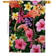 thumbnail image 1 of Hibiscus Flamingo Animals Bird 28 x 40 in. Double-Sided Decorative Vertical House Flags for Decoration Banner Garden Yard Gift, 1 of 1