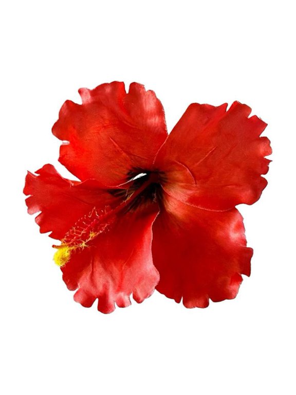 Hibiscus Flower Hair Clip Flower Hair Accessory, Large 4.92in Duckbill Hair Clip for Beach Party Costume, Lifelike Layered Petals, Lightweight Comfort, Red Yellow Green Blue