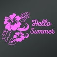 thumbnail image 1 of Hibiscus Flower Hello Summer Decal Sticker | 5.5-Inches By 3.5-Inches | Light Pink Vinyl, 1 of 1
