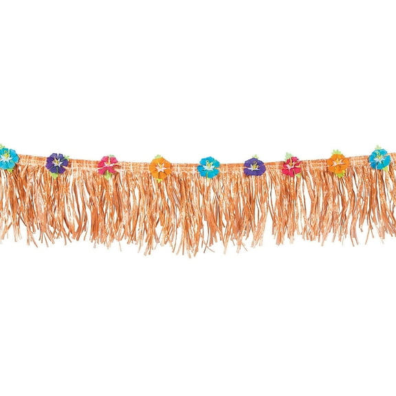 Hibiscus Flower Nat Fringe Decoration - Party Decor - 1 Piece